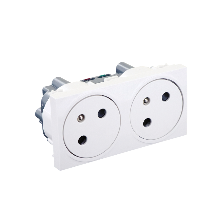 Prise Double 2P+T Encastrable 45X90 Mm