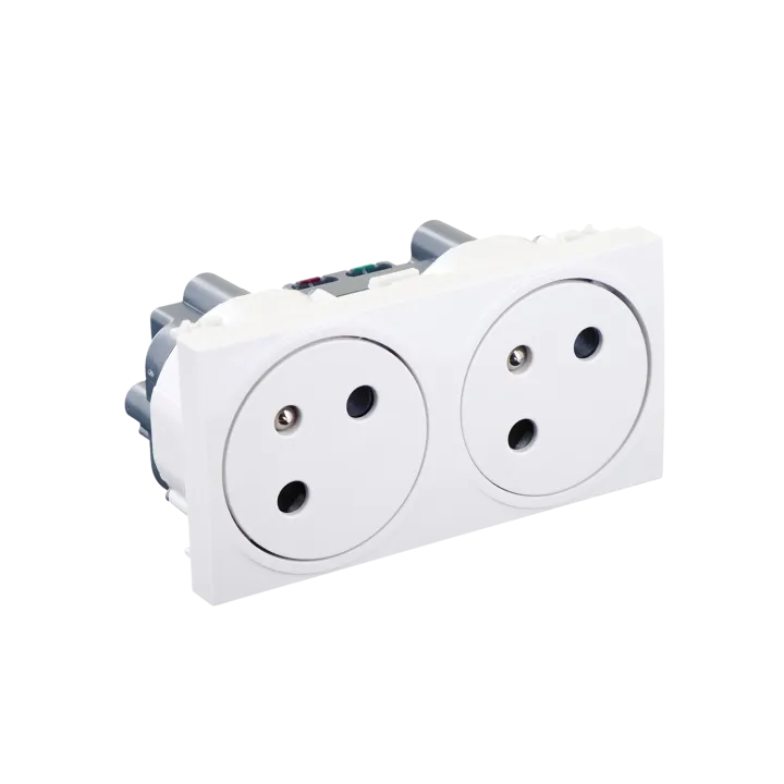 Prise Double 2P+T Encastrable 45X90 Mm