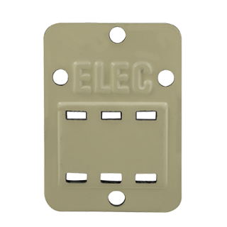 Plaquette alu 25x35 mm estampée ELEC, emplacement pour 3 caractères. 25 pièces