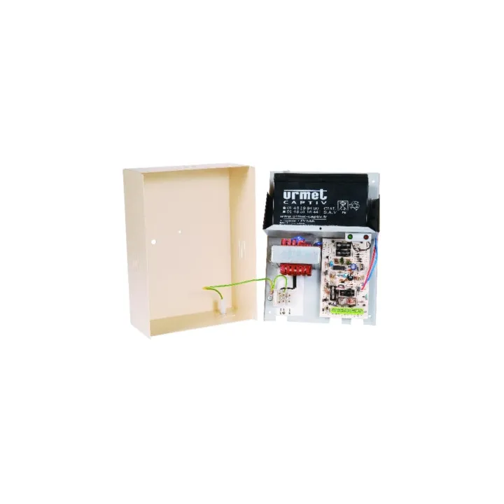 Alimentation Secours Audio 5 Fils 12V, Boîtier Tôle, Batterie 7 Ah, 230V.