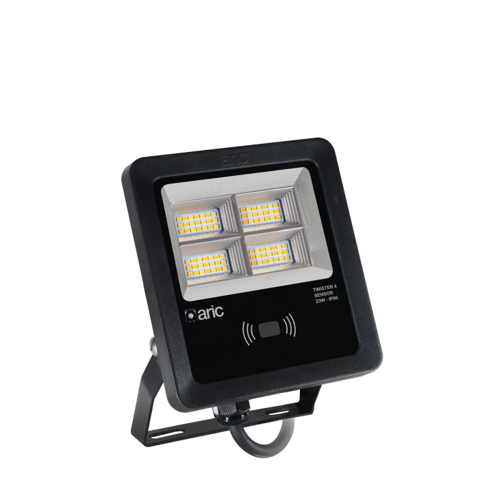 Twister 4 Sensor Noir 23W 3Cct Ip66 Ik08 2200K/3000K/4000K 3340Lm 90° 50000H