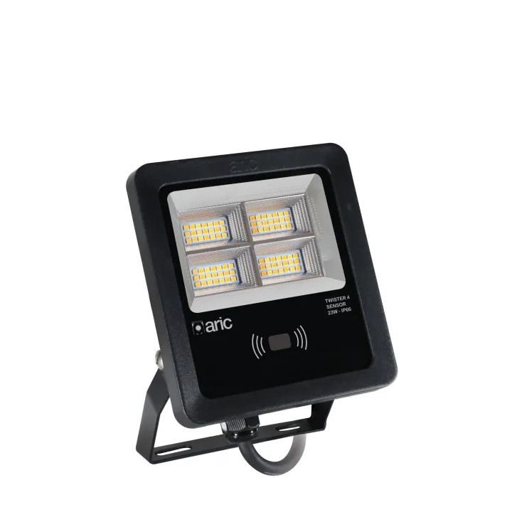 Projecteur Twister 4 Sensor Noir 23W 3Cct Ip66 Ik08 2200K/3000K/4000K 3340Lm 90° 50000H