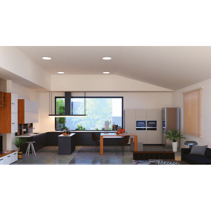 C4 Cct S- Plaf/Appl Mur Ip44 Led Intég 17W 4000K 1250Lm, Sensor, Blanc