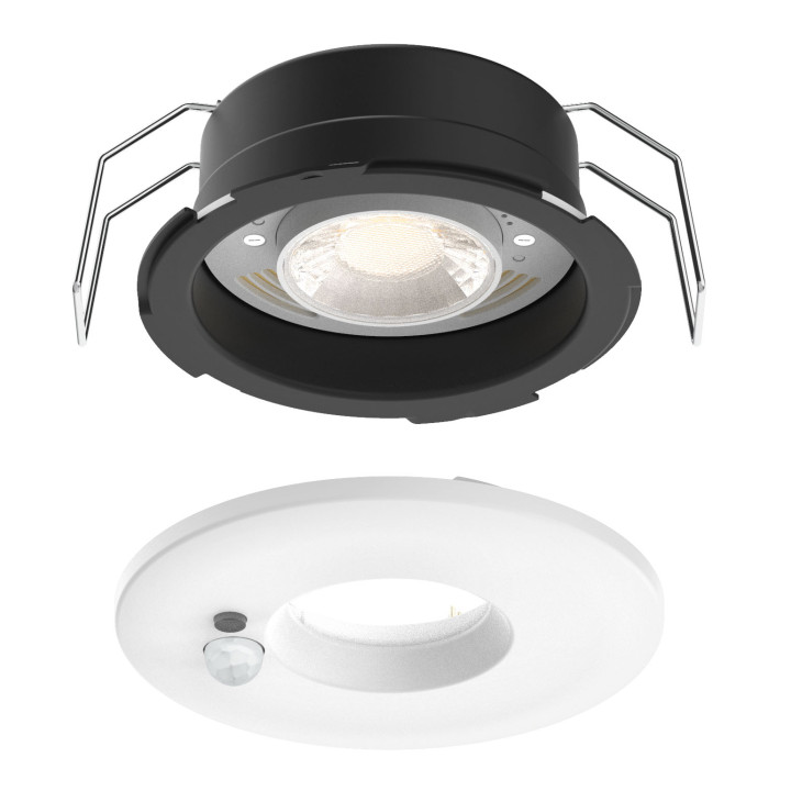 Flint - Enc Ip65 6W 3Cct 560Lm 50° Recouvrable Dimmable Avec Sensor Blanc