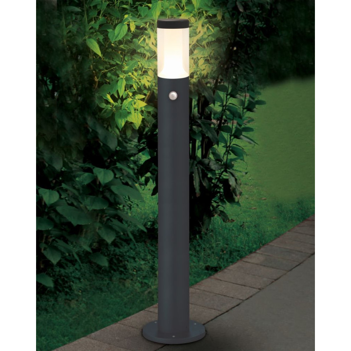 Saxo Sensor - Borne 1M Ext Ip66 Ik08, Graphite, Led 8W 3000K 510Lm, Dimmable