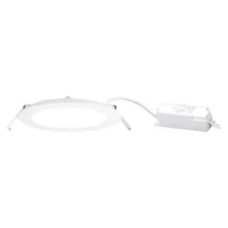 Flat Led - Plafonnier Downlight Plat, Rond, Fixe, Blanc, 110°, Led Intég. 11,4W 3000K 960Lm