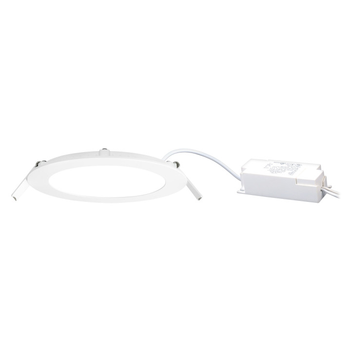 Flat Led - Downlight Plat, Rond, Fixe, Blanc, 110°, Led Intég. 11,4W 3000K 960Lm