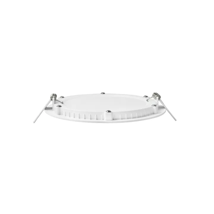 Flat Led - Plafonnier Downlight Plat, Rond, Fixe, Blanc, 110°, Led Intég. 11,4W 3000K 960Lm
