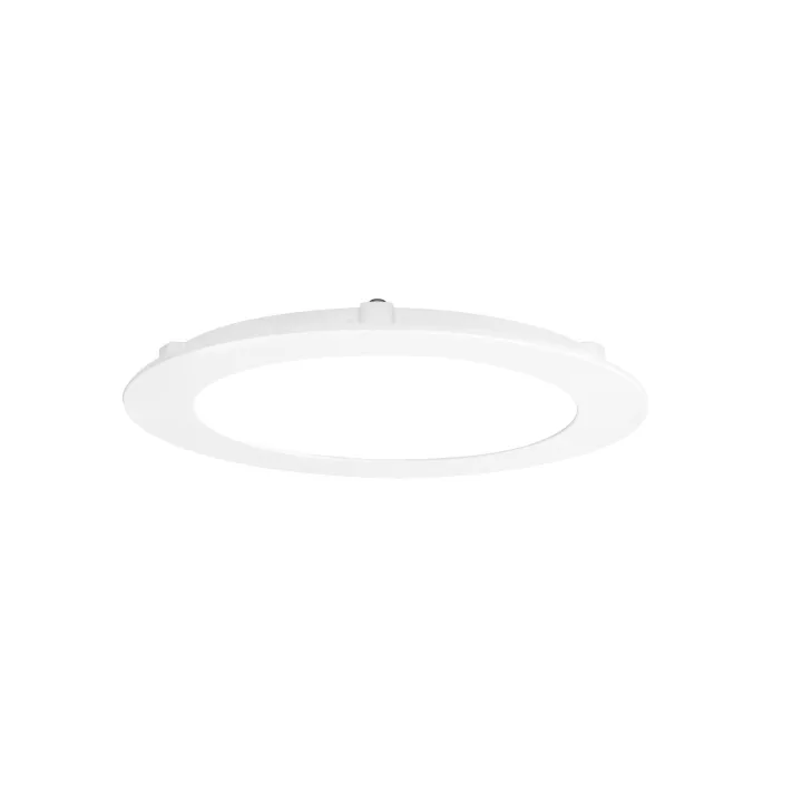 Flat Led - Plafonnier Downlight Plat, Rond, Fixe, Blanc, 110°, Led Intég. 11,4W 3000K 960Lm