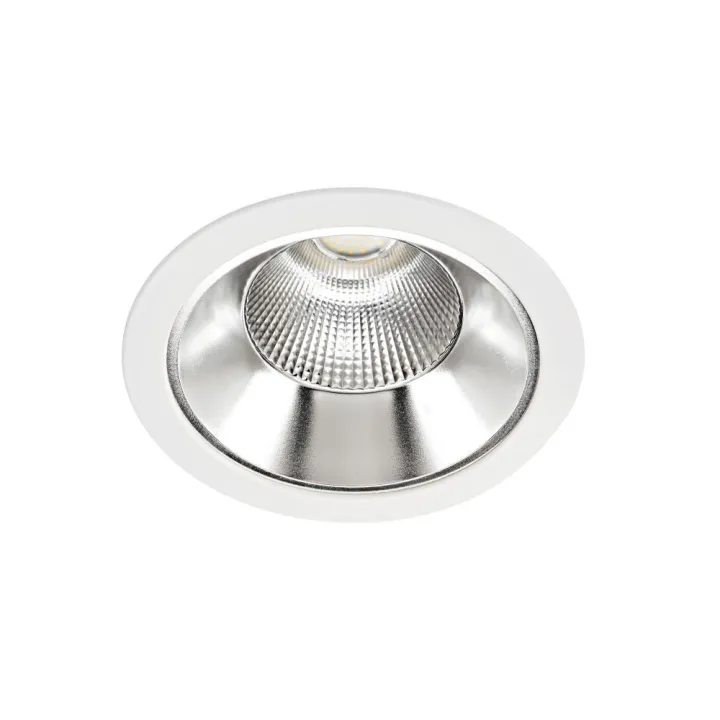 Plafonnier Downlight Riva Ip20, Ø232Mm, Fixe, Blanc, Led Intég. 28,2W 55° 3000K 2400Lm, Dim
