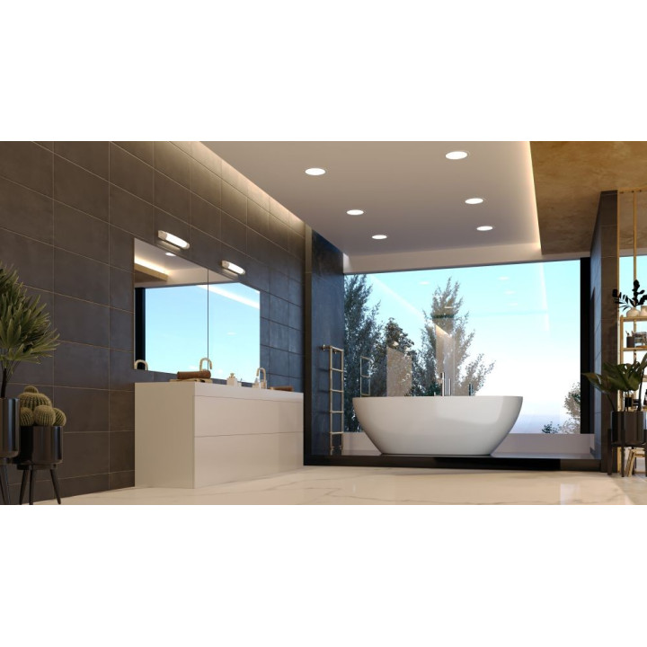 Downlight Flat Cct Rond Fixe Blanc 110° Led 13W 1300Lm 2700/3000/4000K