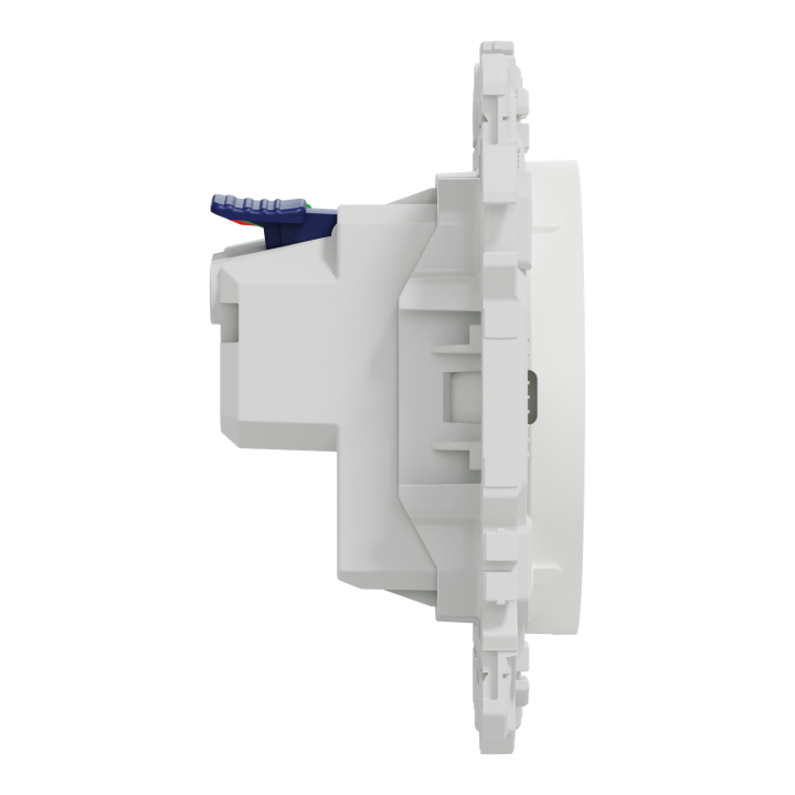 Odace - prise 2P+T affleurante - bornes automatiques - blanc craie