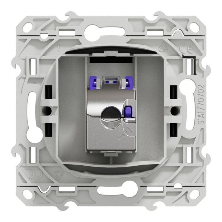 Odace - Prise Rj45 Cat. 6A Stp - Grade 3 Tv (+Multimédia) - Anthracite