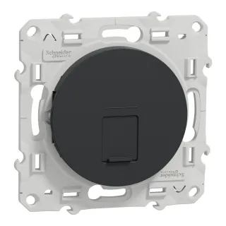 Odace - Prise Rj45 Cat. 6A Stp - Grade 3 Tv (+Multimédia) - Anthracite