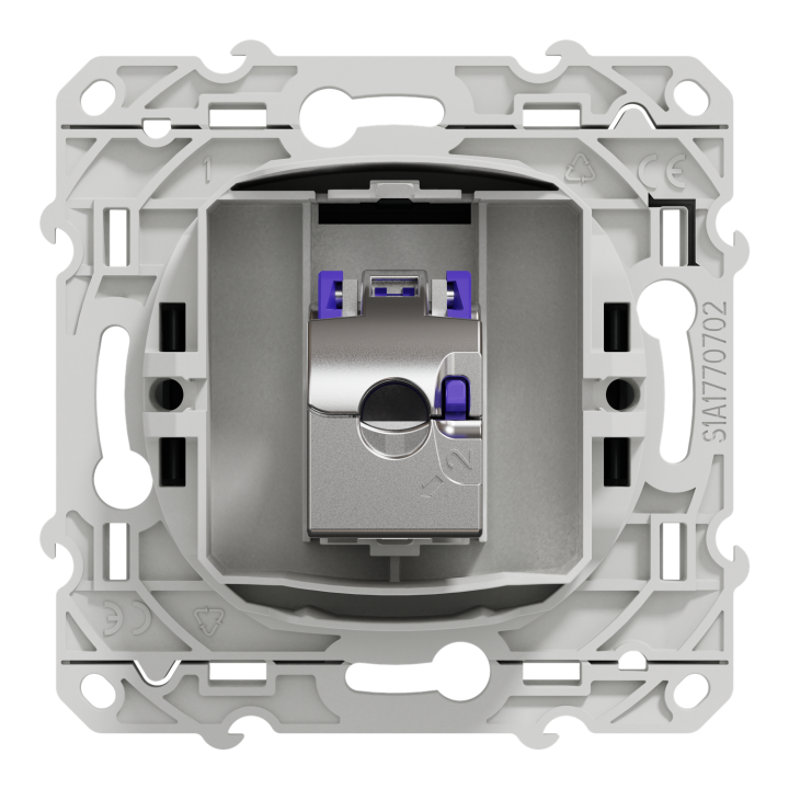 Odace - Prise Rj45 Cat. 6A Stp - Grade 3 Tv (+Multimédia) - Anthracite