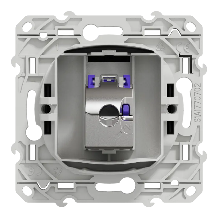 Odace - Prise Rj45 Cat. 6A Stp - Grade 3 Tv (+Multimédia) - Anthracite