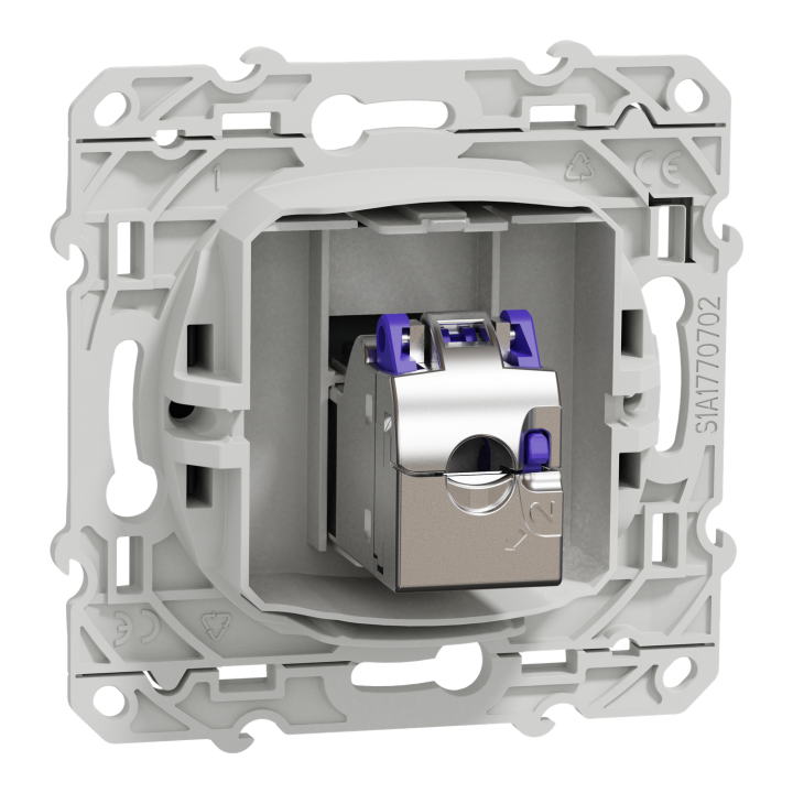 Odace - Prise Rj45 Cat. 6A Stp - Grade 3 Tv (+Multimédia) - Anthracite