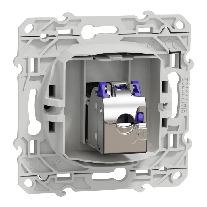 Odace - Prise Rj45 Cat. 6A Stp - Grade 3 Tv (+Multimédia) - Anthracite
