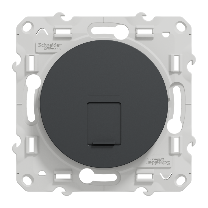 Odace - Prise Rj45 Cat. 6A Stp - Grade 3 Tv (+Multimédia) - Anthracite