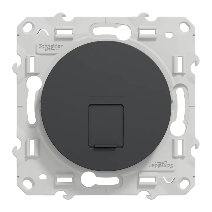 Odace - Prise Rj45 Cat. 6A Stp - Grade 3 Tv (+Multimédia) - Anthracite