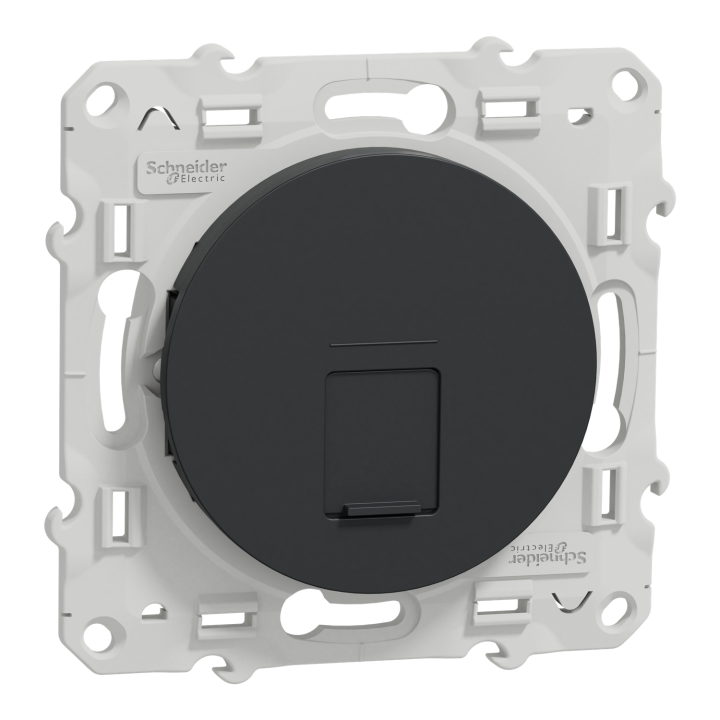 Odace - Prise Rj45 Cat. 6A Stp - Grade 3 Tv (+Multimédia) - Anthracite