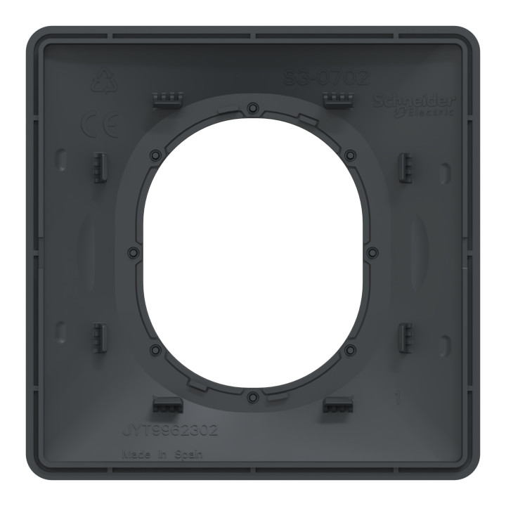 Ovalis - Plaque De Finition - 1 Poste Anthracite Bague Effet Laiton