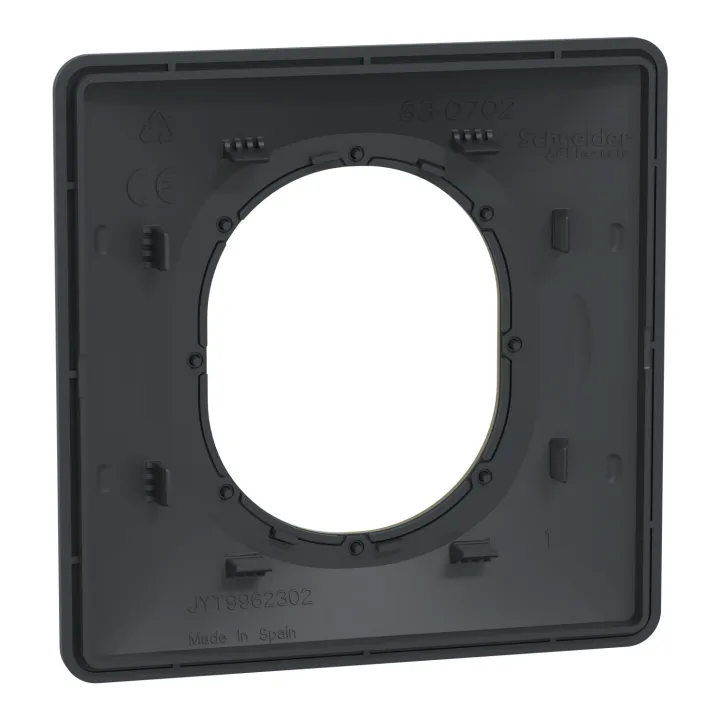 Ovalis - Plaque De Finition - 1 Poste Anthracite Bague Effet Laiton
