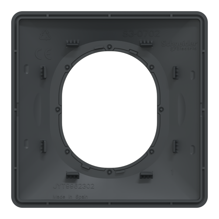 Ovalis - Plaque De Finition - 1 Poste Anthracite Bague Effet Laiton