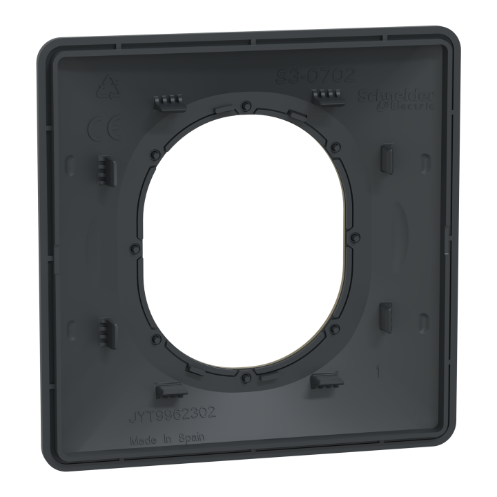 Ovalis - Plaque De Finition - 1 Poste Anthracite Bague Effet Laiton