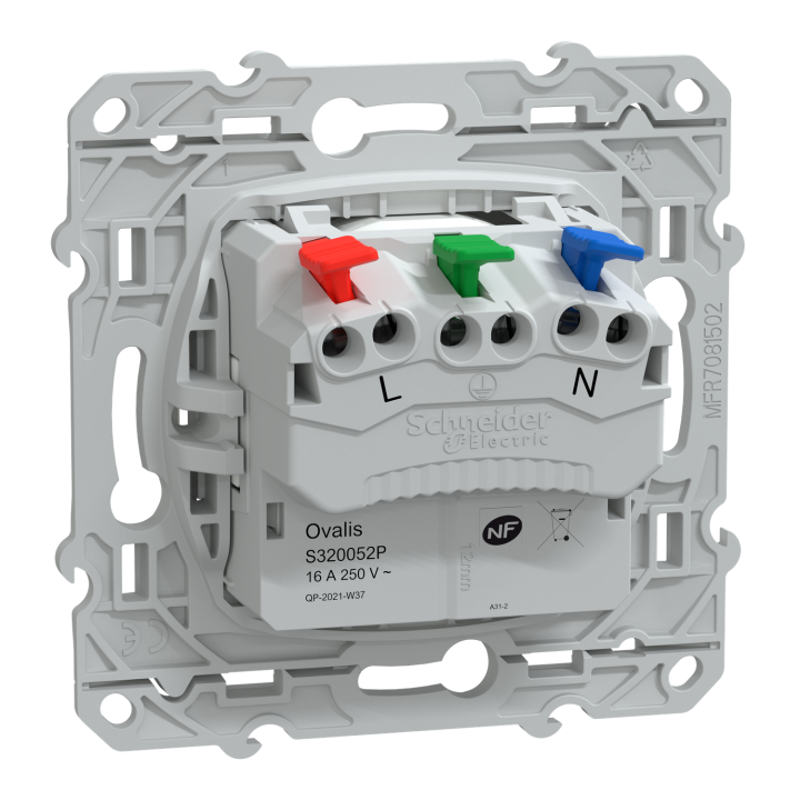 Ovalis - Lot de 108 2P+T affleurantes S320052 - 16A - Blanc - ss emballage unit