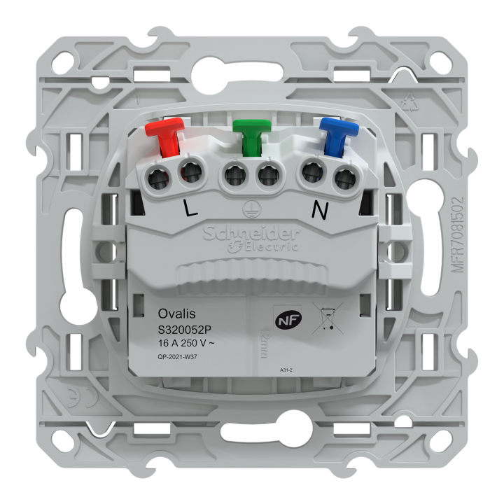 Ovalis - Lot de 108 2P+T affleurantes S320052 - 16A - Blanc - ss emballage unit