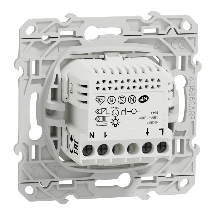 Wiser Odace - Bouton Poussoir - 10A - Zigbee - Blanc