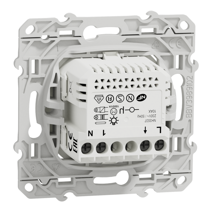 Wiser Odace - Bouton Poussoir - 10A - Zigbee - Blanc