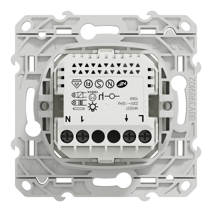 Wiser Odace - Bouton Poussoir - 10A - Zigbee - Blanc