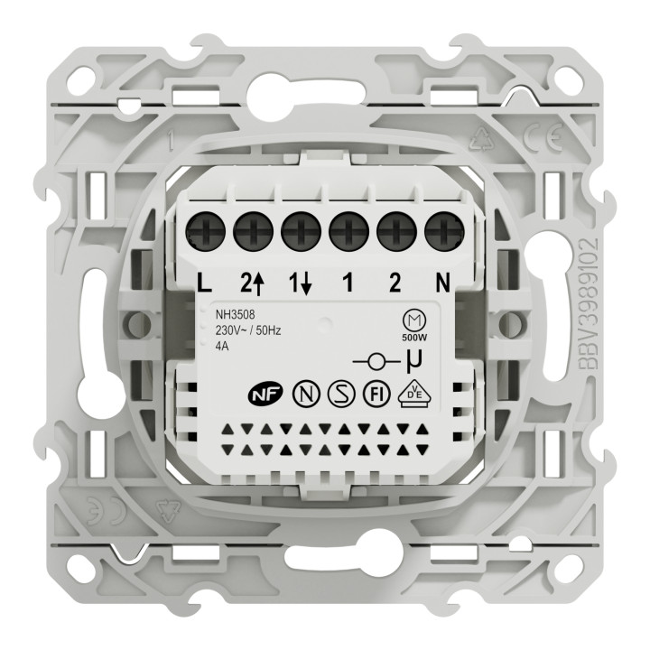 Wiser Odace - Interrupteur Connecté Volet-Roulant - 4A - Zigbee - Blanc