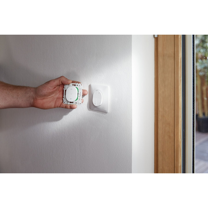 Wiser Ovalis - Interrupteur Volet-Roulant - 4A - Zigbee - Blanc