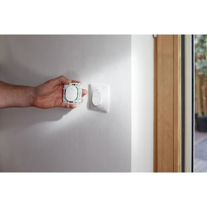 Wiser Ovalis - Interrupteur Volet-Roulant - 4A - Zigbee - Blanc