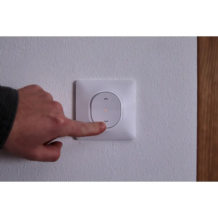 Wiser Ovalis - Interrupteur Volet-Roulant - 4A - Zigbee - Blanc