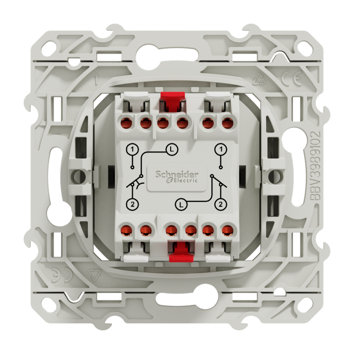Odace - va-et-vient + poussoir - blanc - 10A