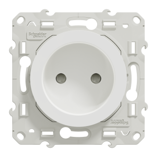 Odace - prise de courant 2P - blanc - connexions à vis