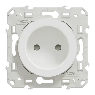 Odace - Prise De Courant 2P - Blanc - Connexions À Vis