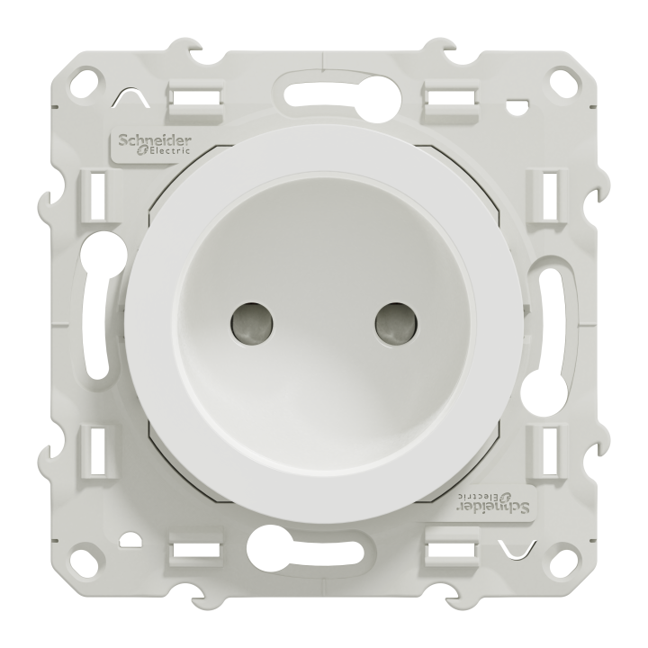 Odace - prise de courant 2P - blanc - connexions à vis
