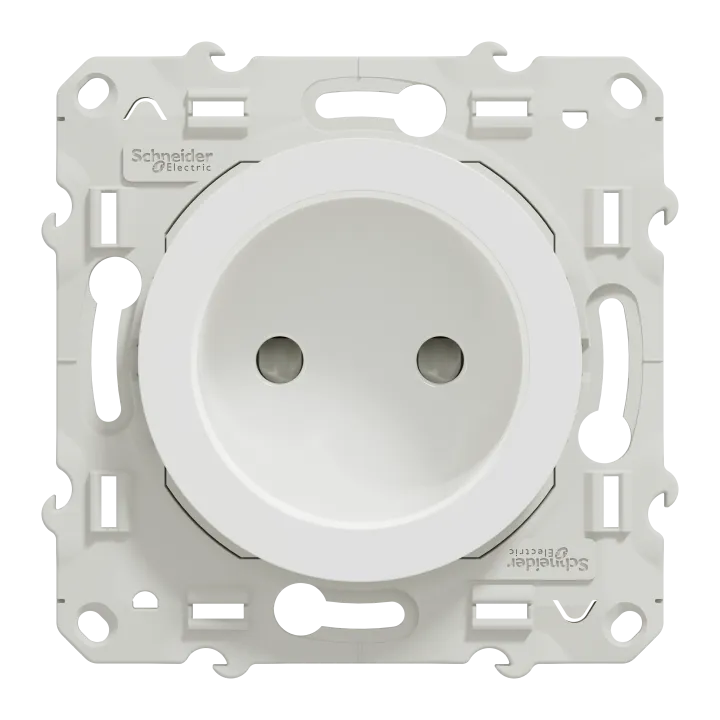 Odace - Prise De Courant 2P - Blanc - Connexions À Vis