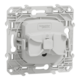 Odace - prise de courant 2P+T - blanc - 4 connexions rapides par pôle