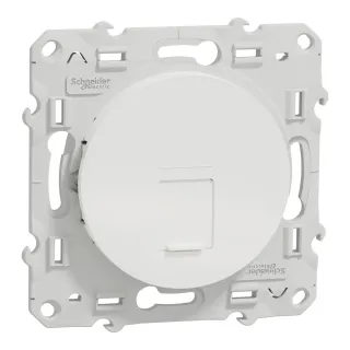 Odace - Prise Rj45 Cat.6 Utp - Grade 1 À 2 (Tél. + Informatique) - À Vis - Blanc
