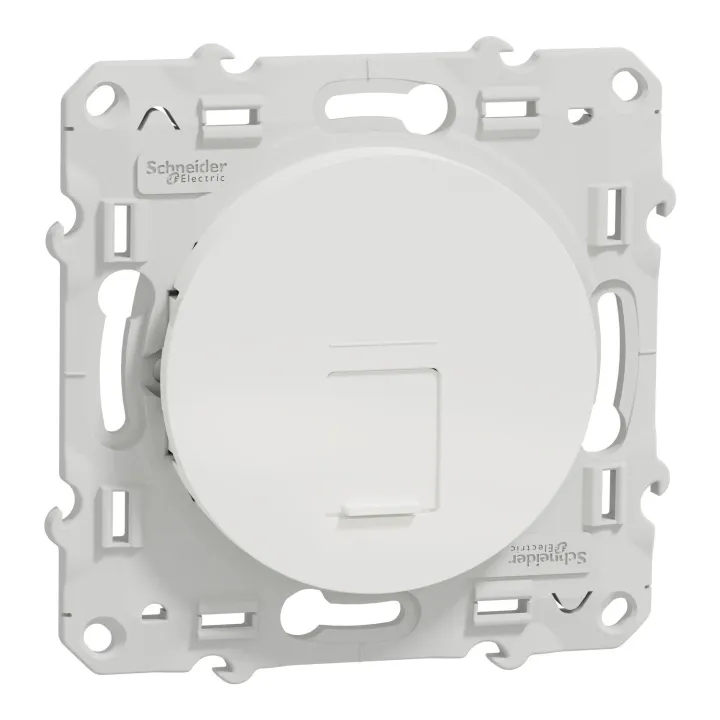 Odace - Prise Rj45 Cat.6 Utp - Grade 1 À 2 (Tél. + Informatique) - À Vis - Blanc