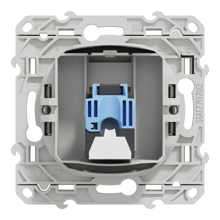 Odace - Prise Rj45 Cat.6 Utp - Grade 1 À 2 (Tél. + Informatique) - À Vis - Blanc