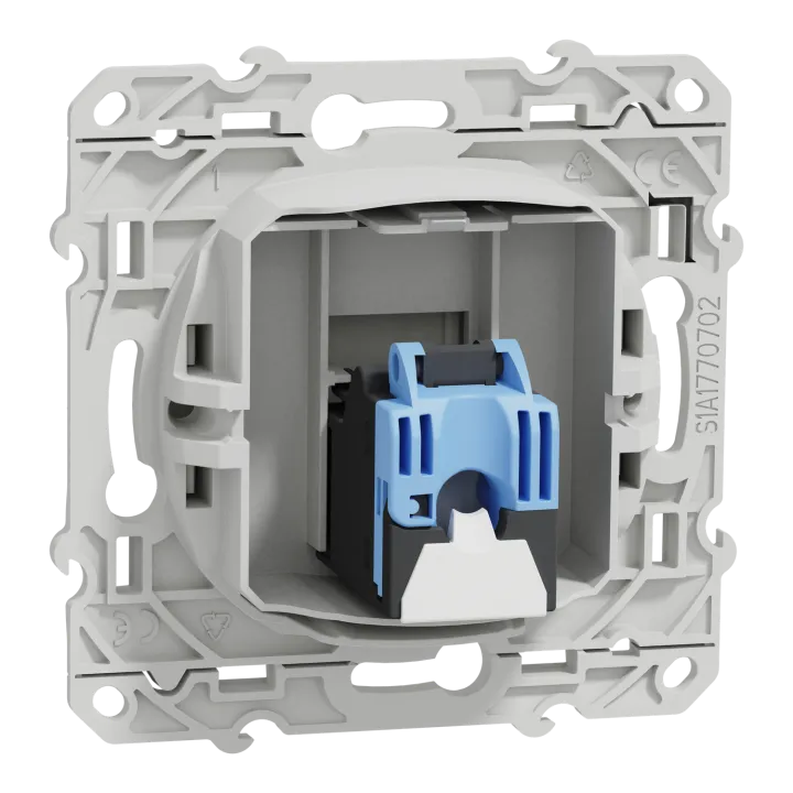 Odace - Prise Rj45 Cat.6 Utp - Grade 1 À 2 (Tél. + Informatique) - À Vis - Blanc