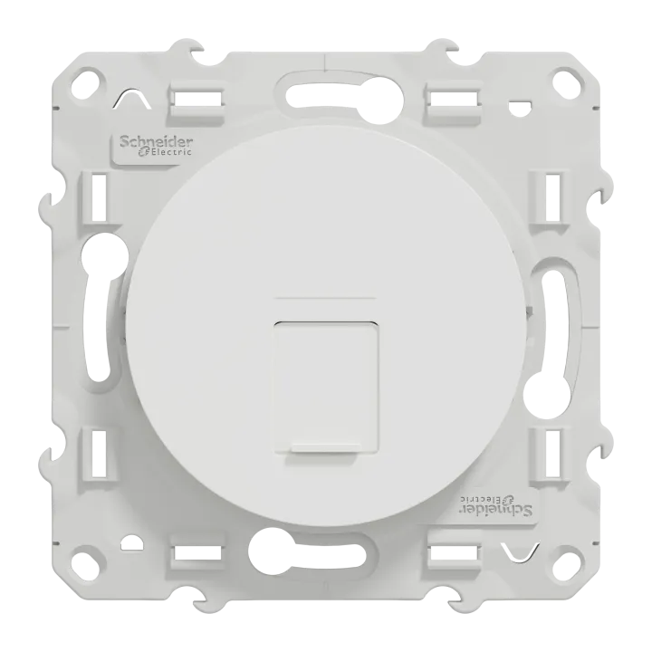 Odace - Prise Rj45 Cat.6 Utp - Grade 1 À 2 (Tél. + Informatique) - À Vis - Blanc