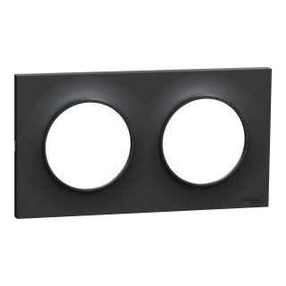 Odace Styl - Plaque 2 Postes Horizontaux Ou Verticaux Entraxe 71Mm Anthracite